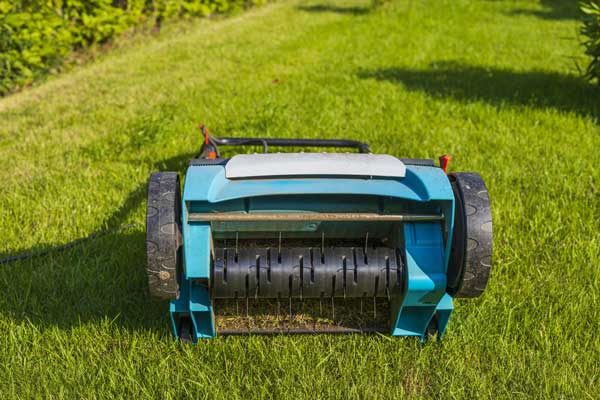 Lawn Aeration Machine on grass